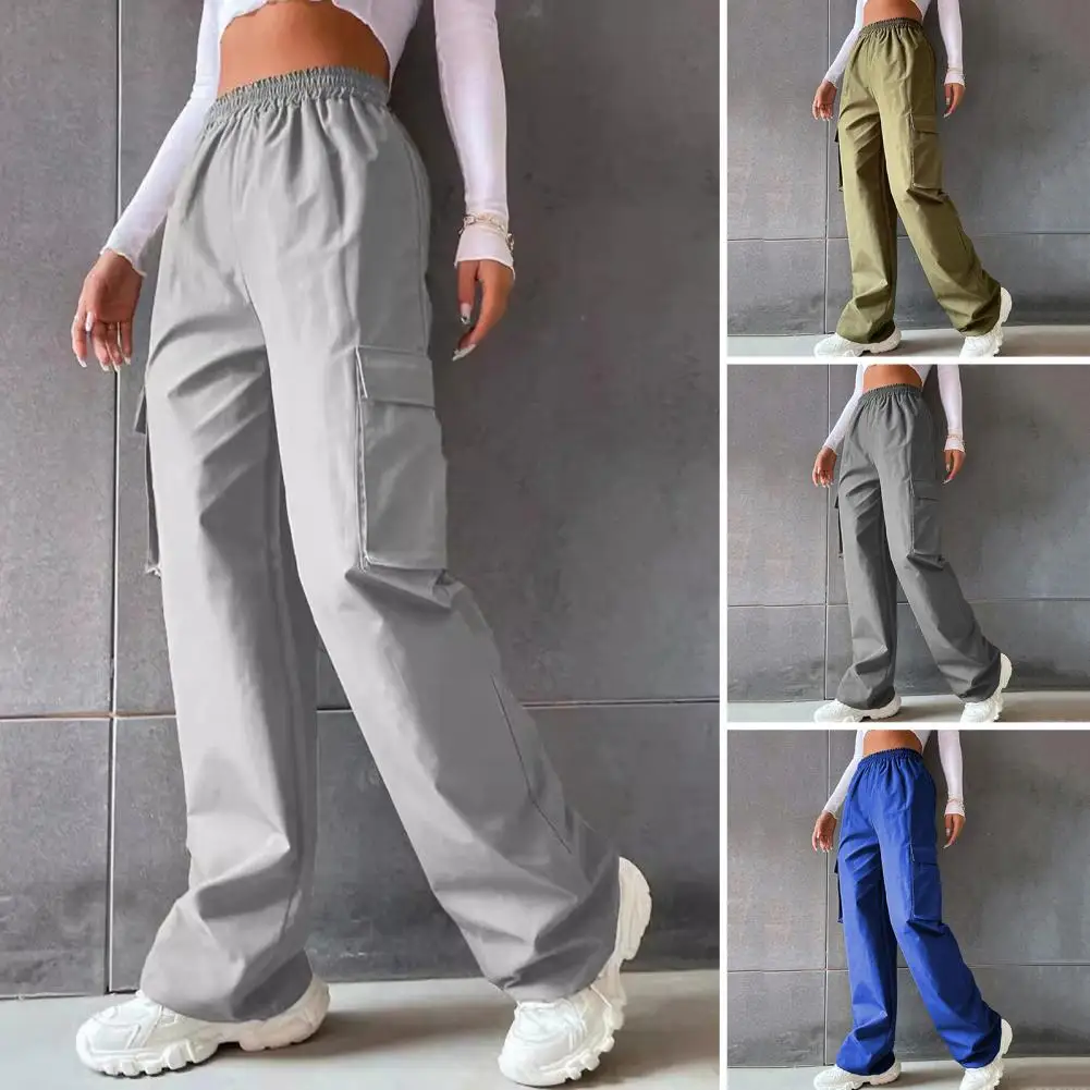

Women Pants Women Harajuku Streetwear Wide Leg With Pocket Baggy Sweatpants Female Vintage Hip Hop Joggers Cargo Trousers