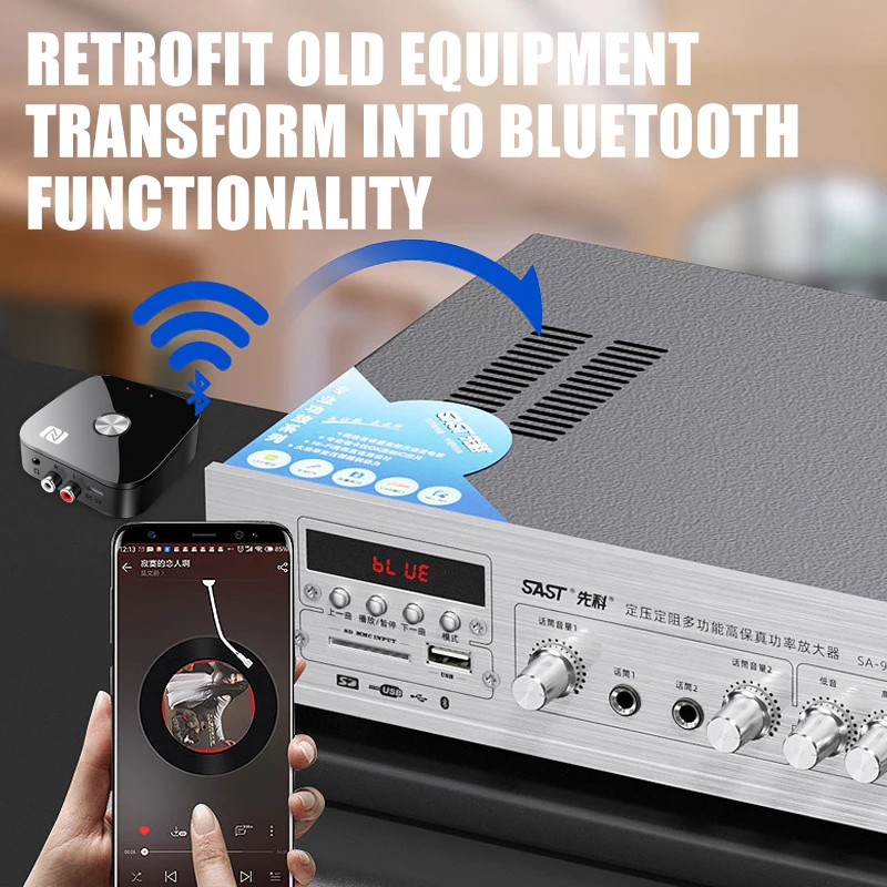 Ricevitore Audio Bluetooth 5.3 Con NFC – Adattatore AUX 3.5 Mm, Batteria 200 MAh, Tipo C