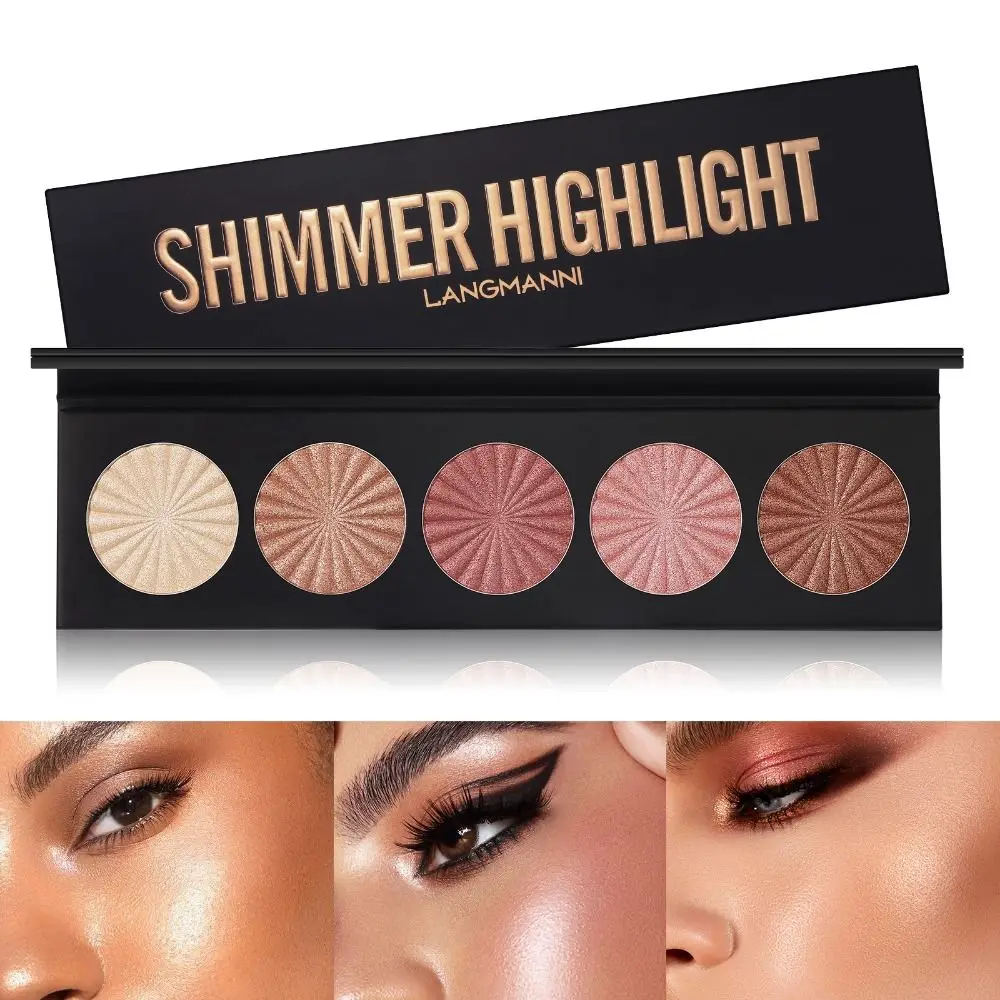 

5 Colors Highlight Palette Easy To Color Long Lasting Contour Grooming Palette Natural Brightening Waterproof Makeup Tool