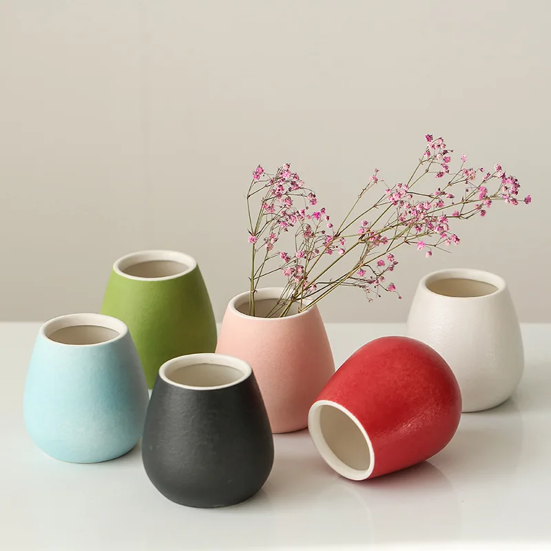 

Ceramic Small Vase Flower Pots Dry Flower Arrangement Device Colorful Hydroponic Small Fresh Modern Living Room Home Decoration