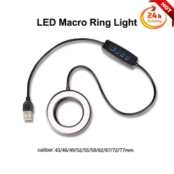 LED Macro Ring Flash Fill Light Universal Macro Photography for Canon Nikon Pentax Olympus Panasonic DSLR Camera Flash,guage