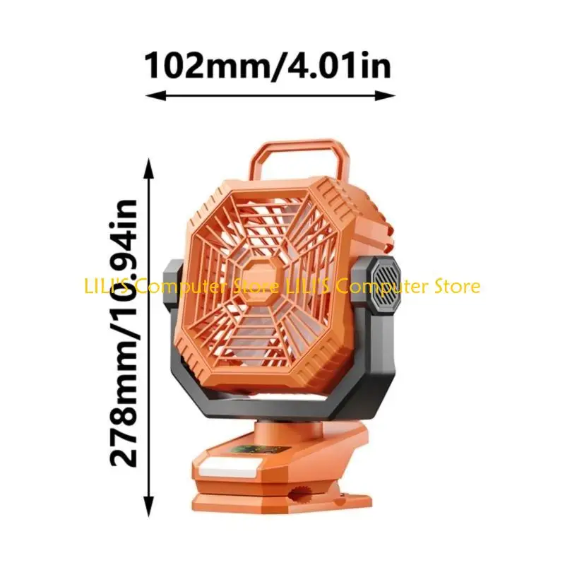 

A52B Portable 5000/8000mah Rechargeable Adjustable Speed Camping Fan With Led Lights For Tent USB Clip On Fan Desk Fan