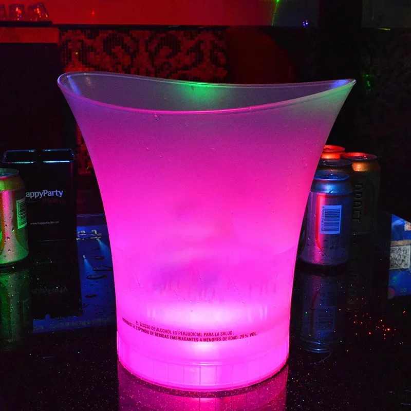 Low price plastic champagne wine vodka whisky rgb flash led ice bucket