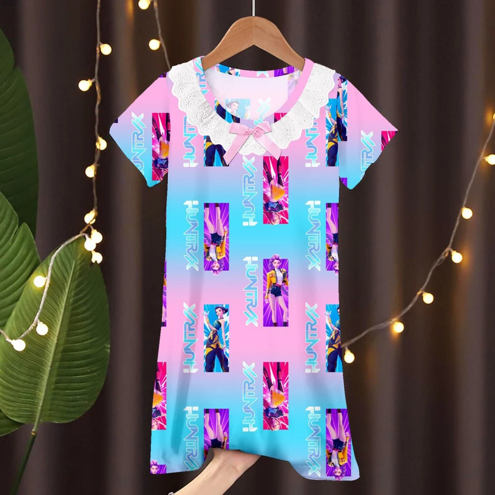 Nuevas camisones de verano para niñas, camisones bonitos de dibujos animados para niños, ropa de dormir de manga corta para niños, pijamas suaves para adolescentes, ropa de casa informal