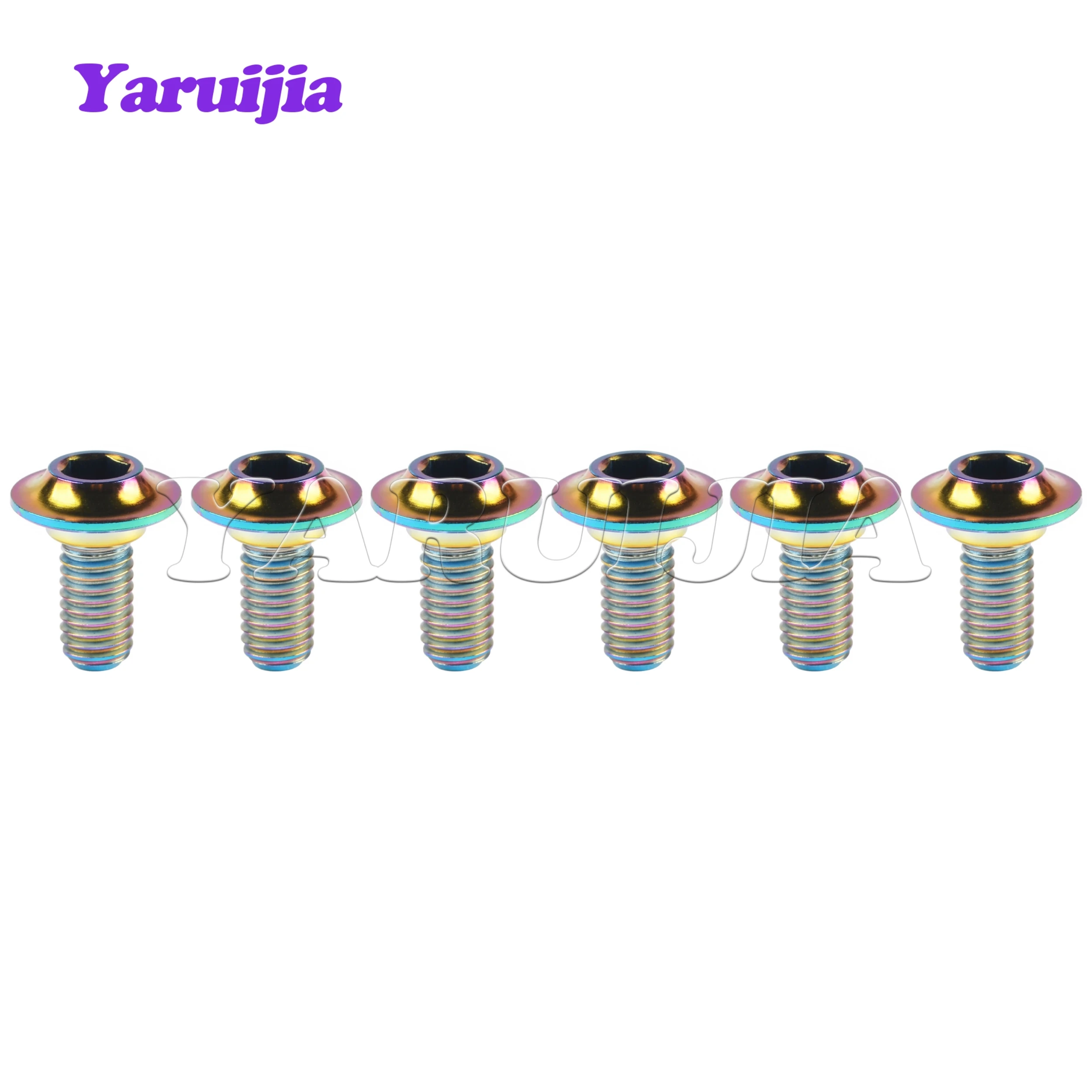 Yaruijia-tornillos de titanio Gr5, juego de M5 para bicicleta de carretera, zapatas de freno, abrazadera, almohadilla, 6 piezas