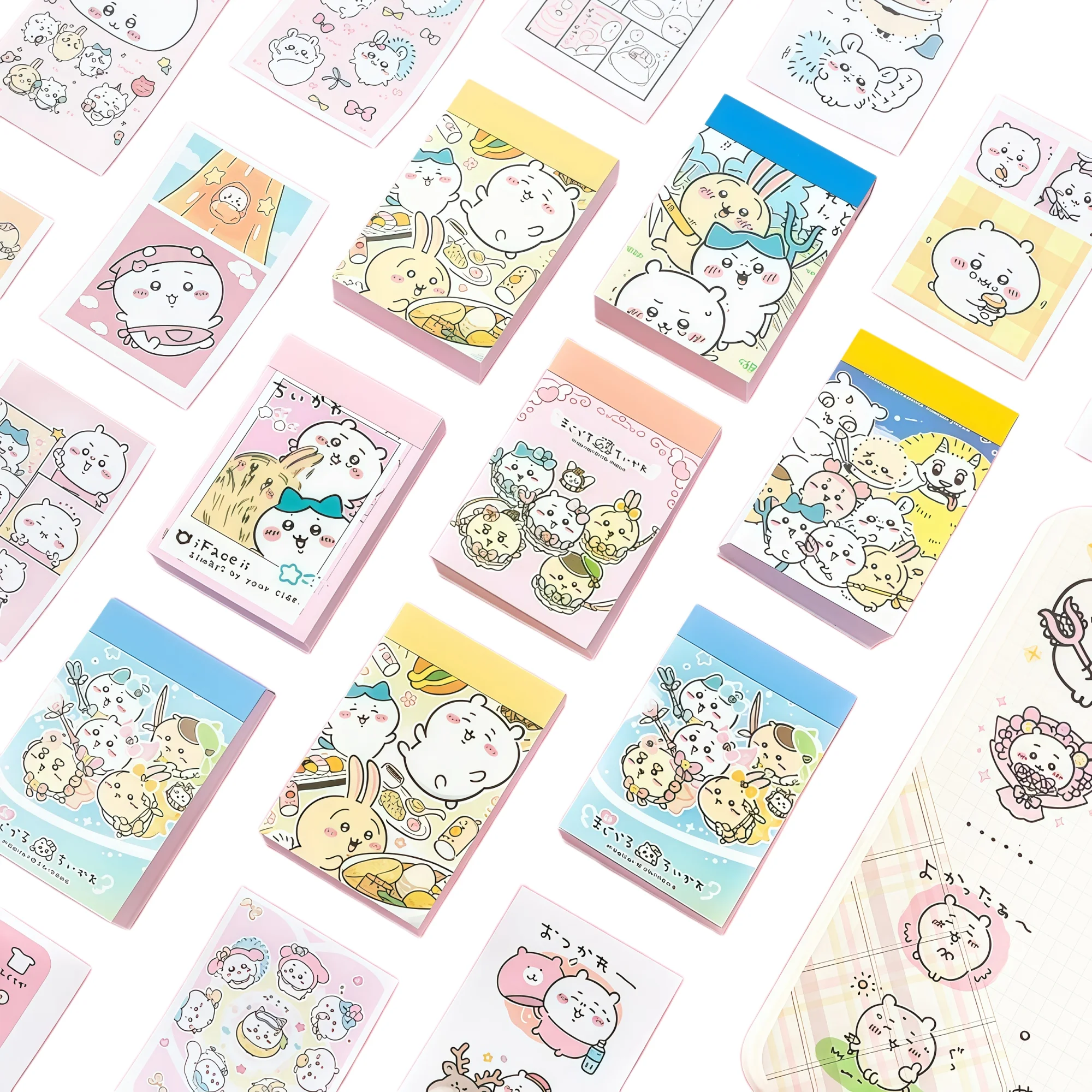 50PCS Unique Cartoon Chiikawa Stickers Mini Sticker Book for DIY Craft, Diaries, Scrapbooks & Kids Toy Decoration