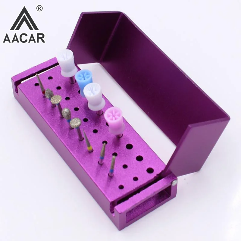 

Dental Diamond Burs Drill Disinfection Block 30 Holes Multicolour High Speed Handpiece Burs Storage Organization Holder