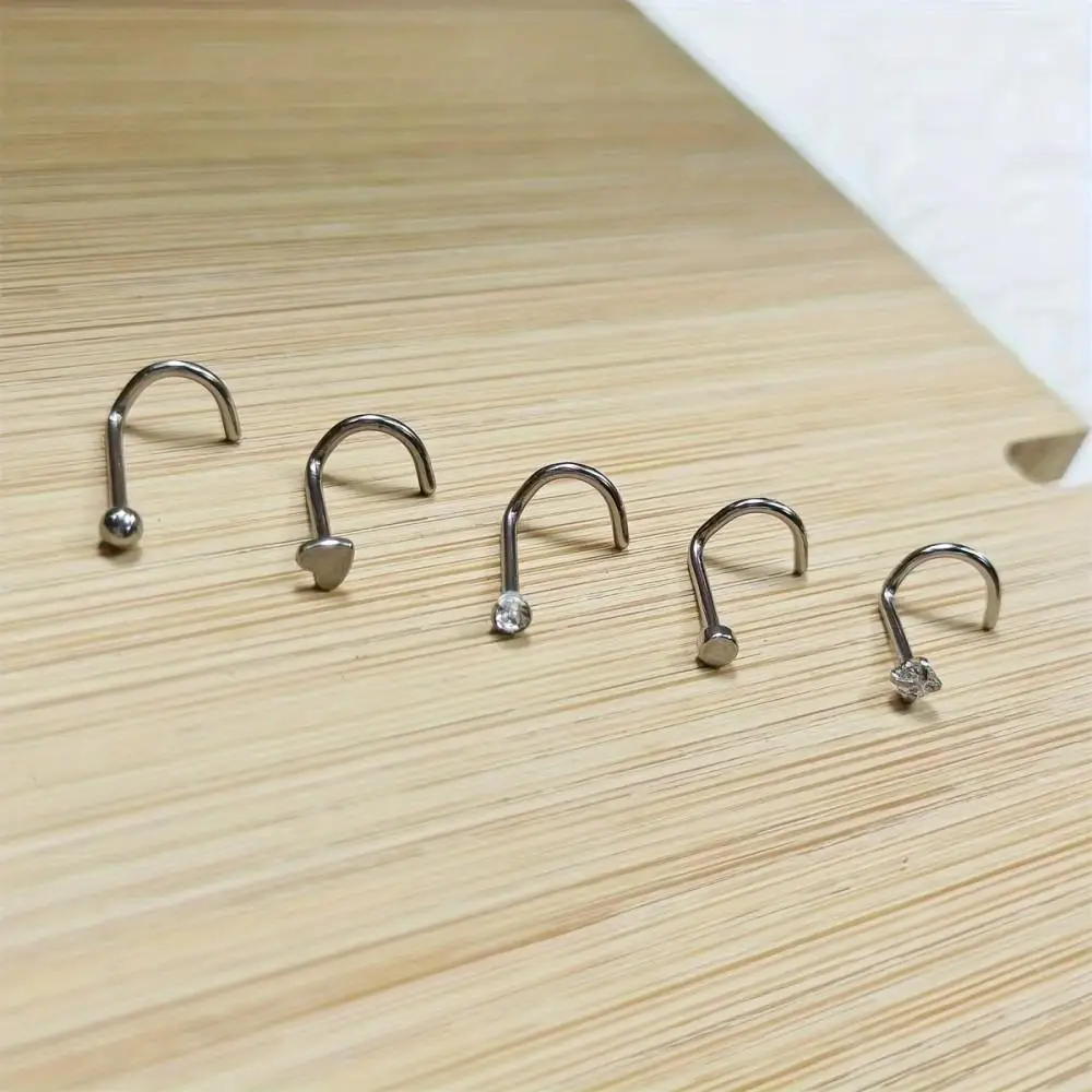 5 قطعة أقراط الفولاذ المقاوم للصدأ ، فسيفساء الماس على شكل قلب ، Y2K نمط الاصطناعية زركونيا مكعب ، غير المغناطيسية مشبك ، للجنسين