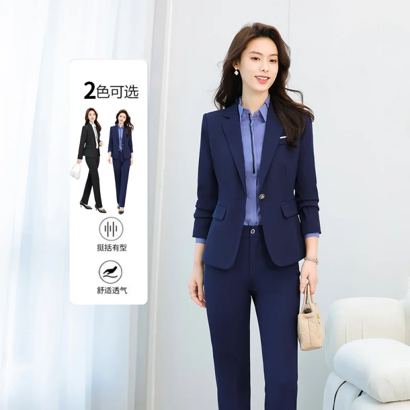 Black Blazer Women Spring Autumn Professional Elegant Business Interview Formal Suit White-collar Manager Workwear