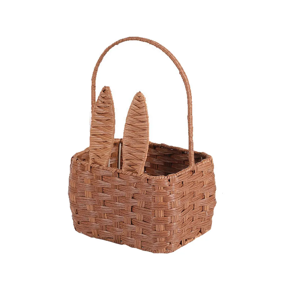 

Rabbit Basket Wicker Bunny Large Storage Picnic Baskets Portable Serving Woven Cute Garden Bread Lightweight Outdoor