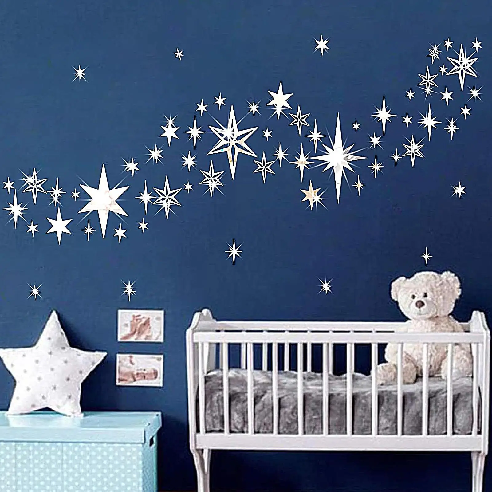 Star Ceiling Stickers 2D Acrylic 78 Pieces Removable Decoration Living Room Wall Decals For Ceiling Bedroom Study Room Living