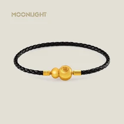 MOONLIGHT Lucky Gourd Bracelet for Women Genuine Braided Leather Bracelet 9 Colors Fashion Accessories Hand-woven Jewelry Gifts