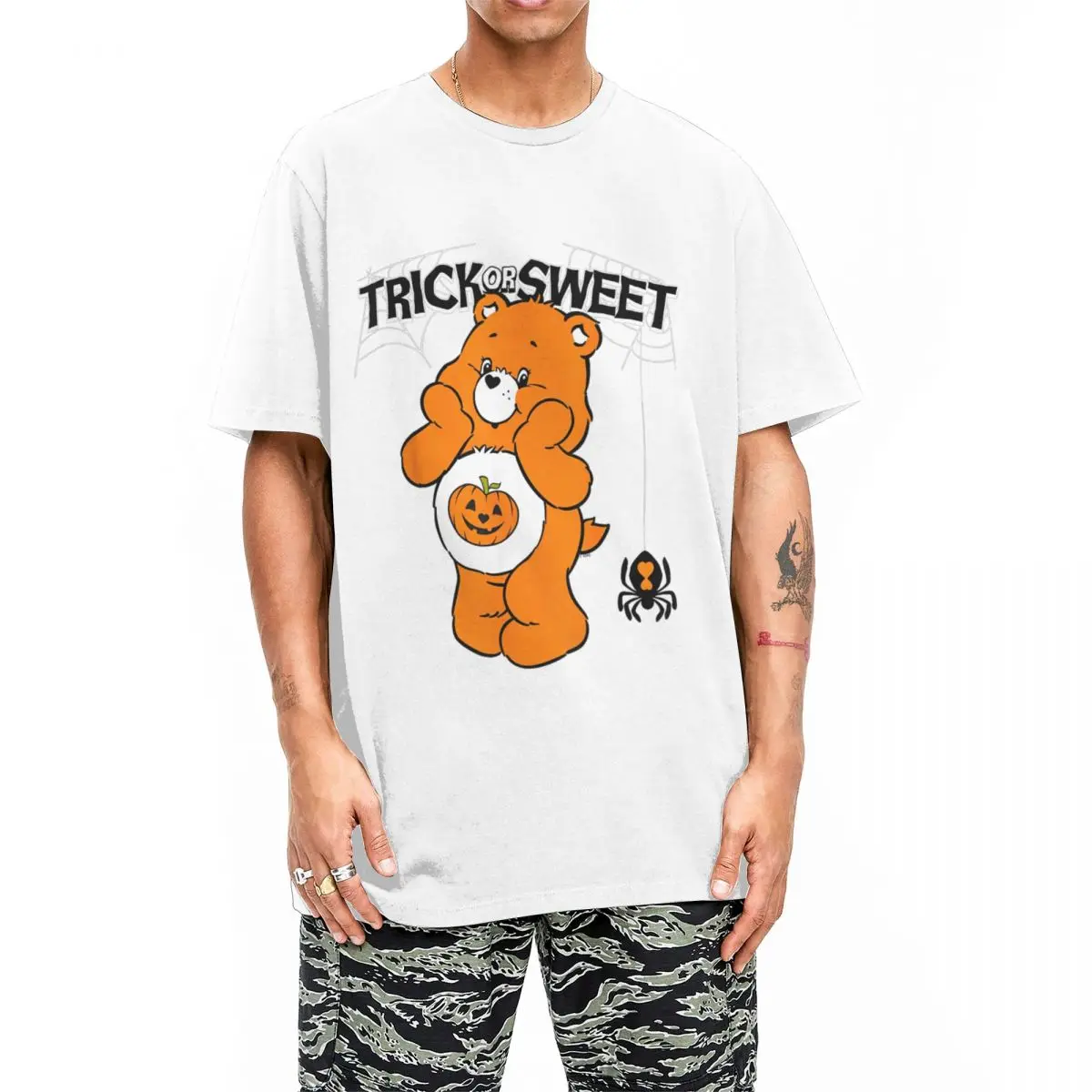 Care Bears Trick Or Sweet Bear Men Women's T Shirts Novelty Tees Short Sleeve Crew Neck T-Shirts Pure Cotton Birthday Gift Tops