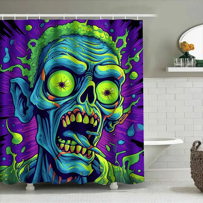 

Занавеска для душа Tuniu Zombie, крутой ужас, графическое искусство, жуткое украшение на Хэллоуин, забавный декор комнаты