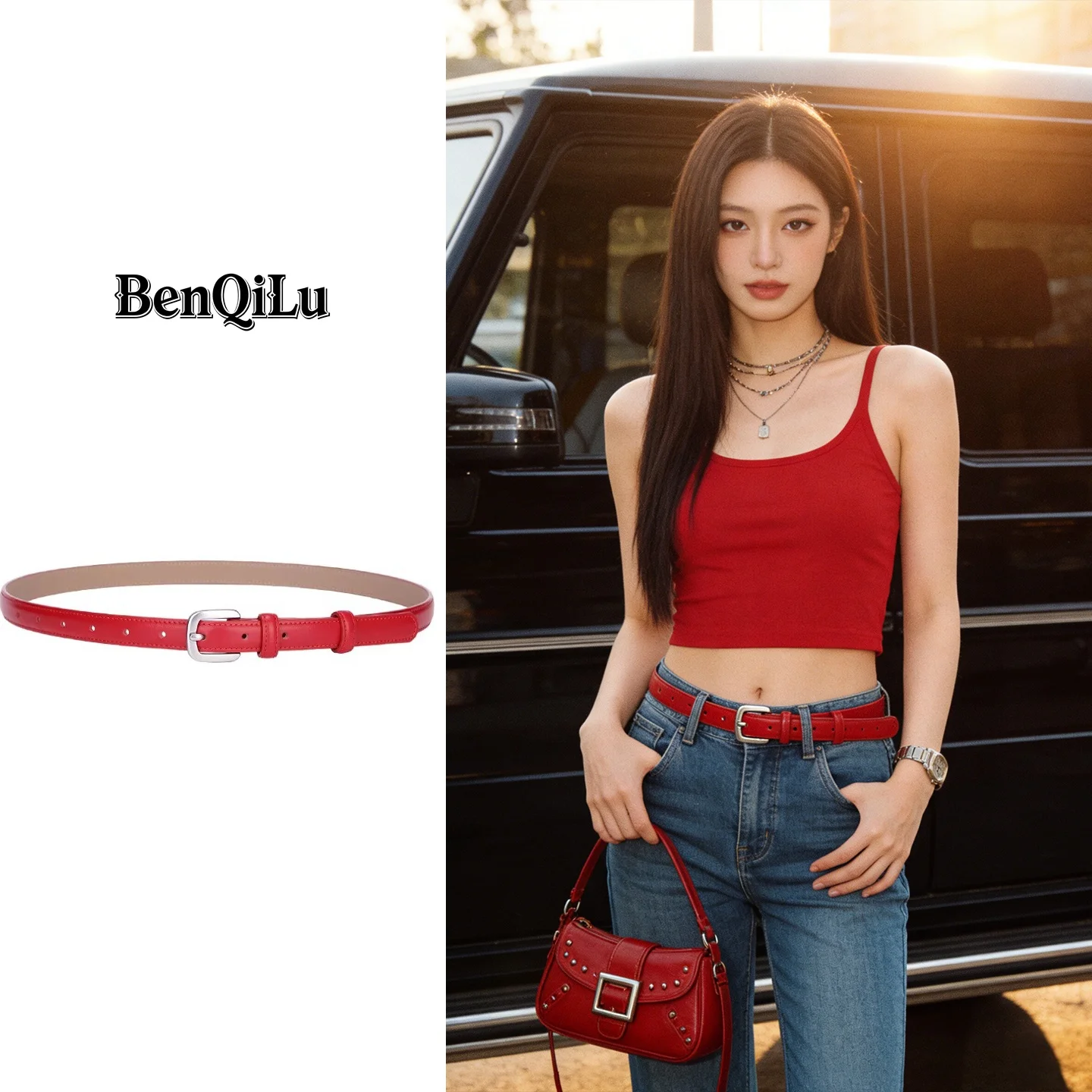 red-genuine-leather-belt-women's-style-retro-accessory-for-jeans-buckle-2026-new-model-thin-belt-metal-clasp-summer-fashion
