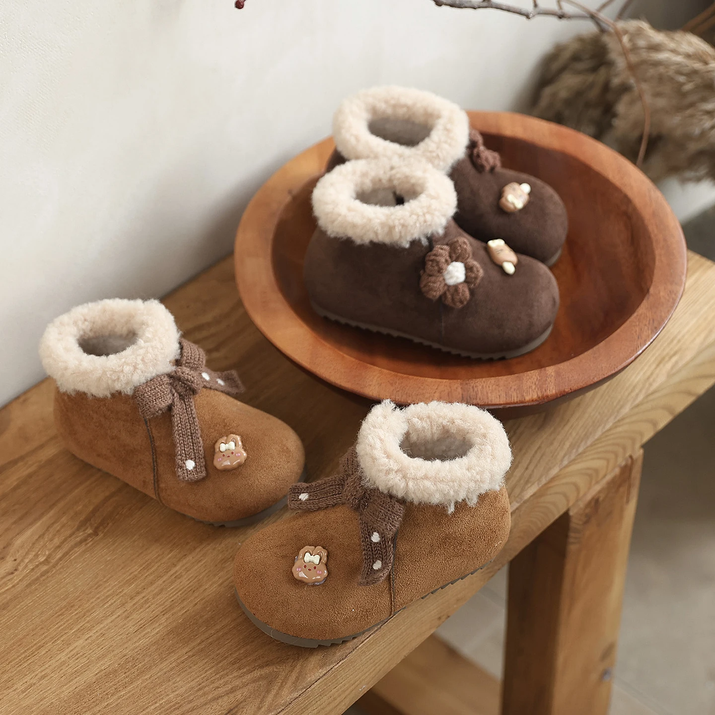 الشتاء الطفل أحذية الثلوج 2025 جديد صوف مبطن أحذية قطنية دافئة للبنين والبنات المضادة للانزلاق لينة وحيد طفل الأحذية ل 1-3Y #2
