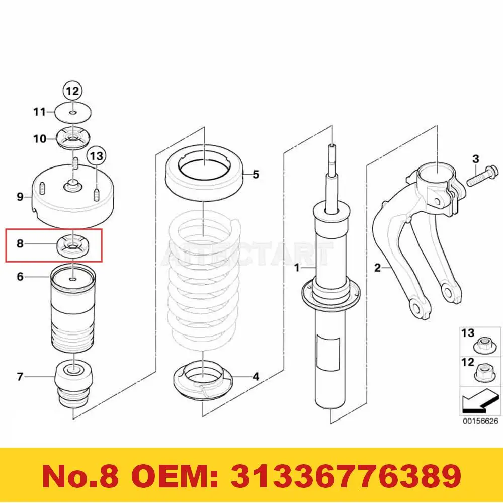 FOR BMW X5 E70 2006-2013 X6  E71 E72 2007-2014 FRONT SUSPENSION SHOCK REPAIR KIT GUIDE SUPPORT LOWER PART 31336776389 BRAND NEW