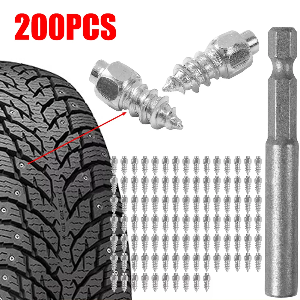 200Pcs 4x12mm Schraube Reifen Studs Schnee Spikes Anti-Slip Anti-eis Werkzeug Für Auto SUV Schnee Reifen Nagel Anti-skid Nagel Auto Reifen Stud