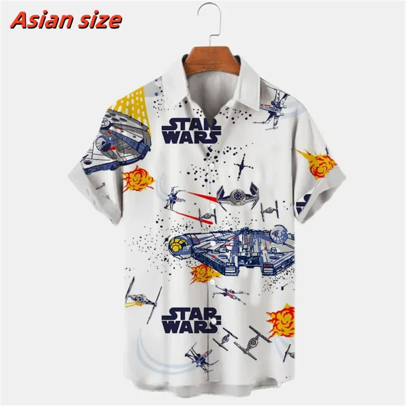 3D Printed Cool Mecha Aloha Shirt For Men Space Fight Pattern Blouse Summer Loose Short Sleeve Lapel Tops Hawaiian Shirts