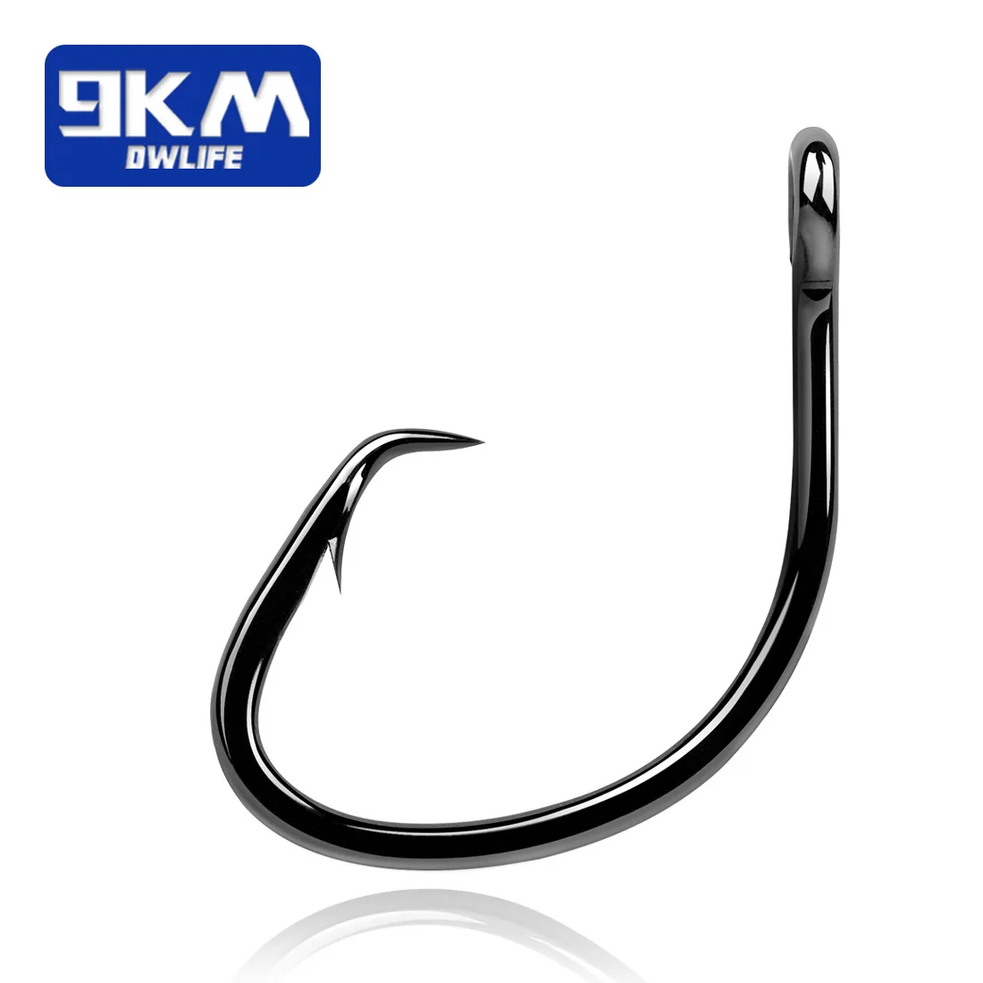 9KM 25-50Pcs 3X Strong Offset Wide Gap Circle Hooks Saltwate