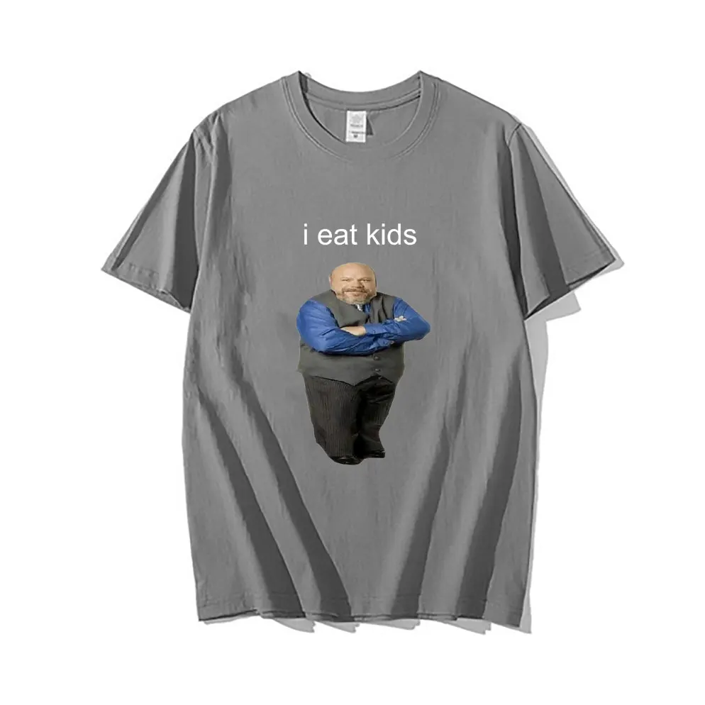 Bertram Eats Kids Funny Brand Men Women T-shirt I Eat Kids Tees Man Pure Cotton Tops Short Sleeve New Black Casual Loose Tshirt