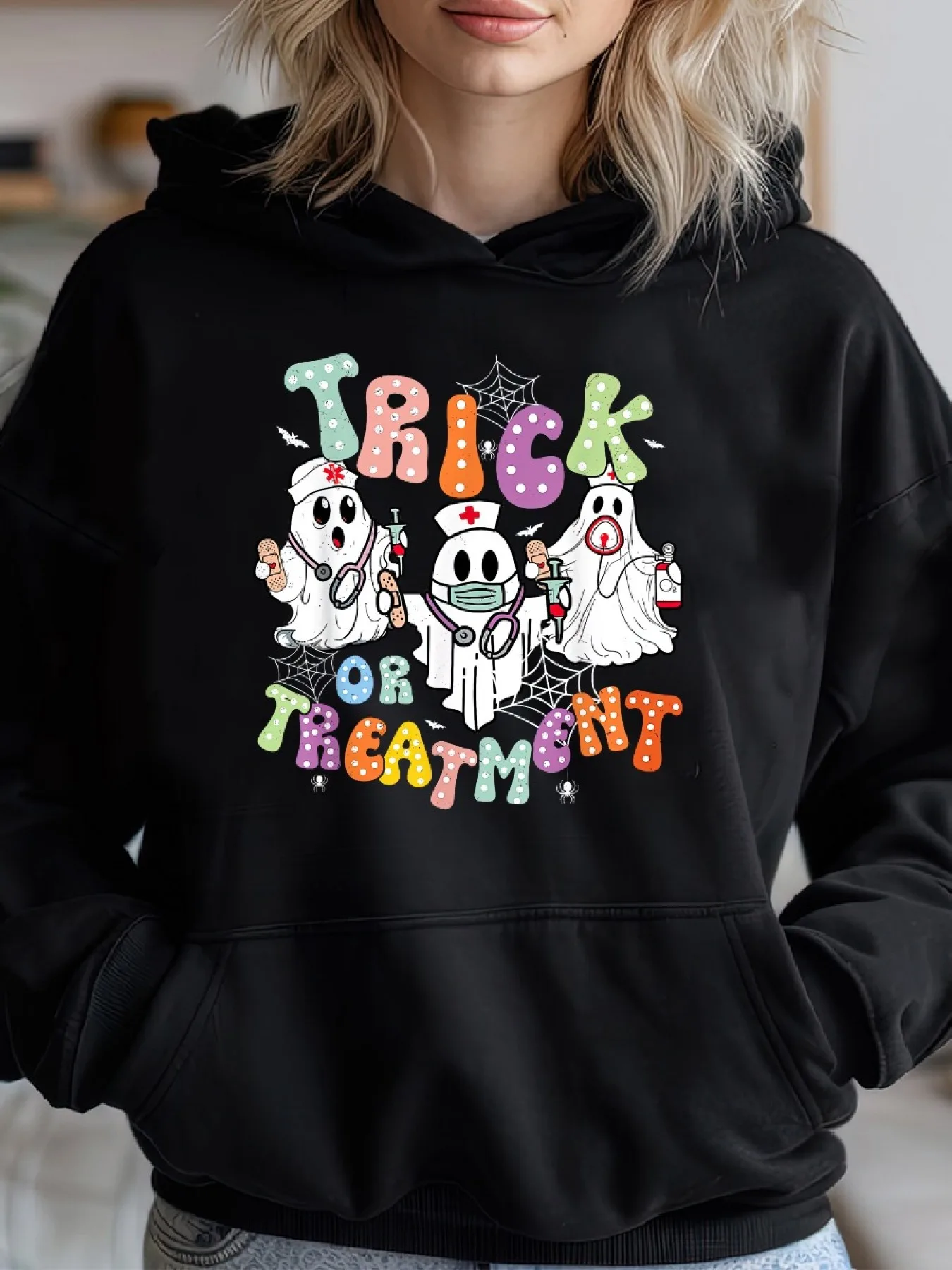 

Halloween Graphic Printing Autumn and Winter Pure Cotton Men's and Women's Hoodies Outdoor Street Sports Training Brand Trend
