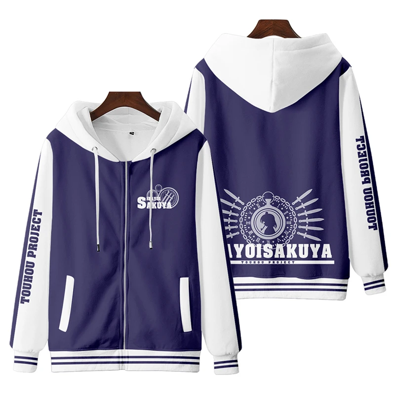 Anime TouHou Project Izayoi Sakuya Funny Hoodie Hip Hop Graphic Sweatshirts Poleron Hombre Streetwear Harajuku Tracksuit