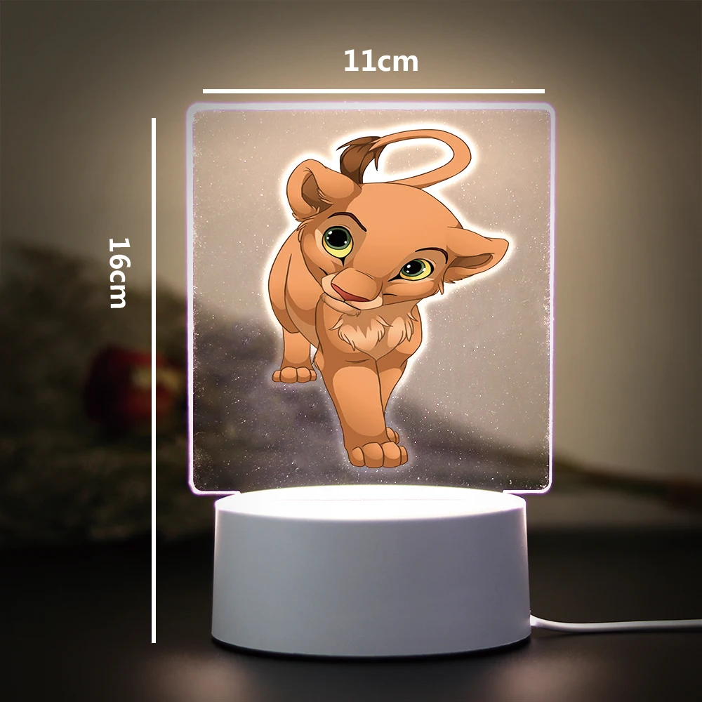 Simba 3D Lion LED Night Light para crianças, luzes acrílicas, decoração do quarto, presente dos miúdos, venda quente, 1 pc