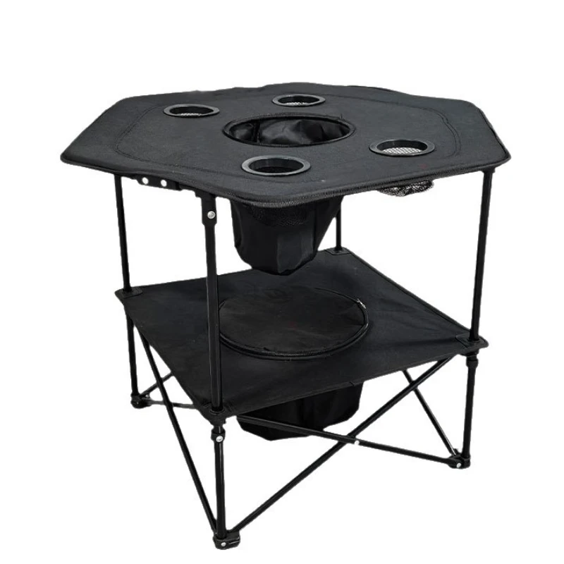 seat portable outer bag double layer with cup holder leisure table and chair Oxford cloth round table camping table courtyard