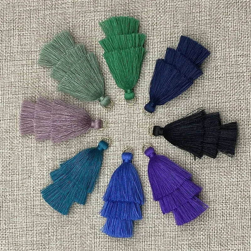 5/10pcs Three layers Tassel Fringe Pendant DIY Party Hanging Ring Cords Tassel Trim Garments Curtains Jewelry Decor Tassels Lace