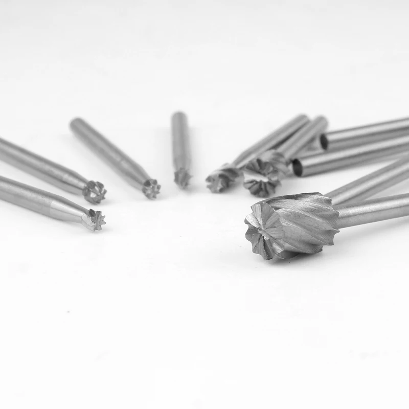 6/10pcs Set HSS Routing Router Drill Bits Set for Dremel Carbide Rotary Burrs Tools Wood Stone Metal Root Carving Milling Cutter