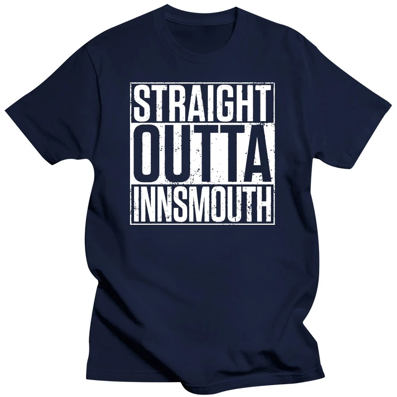 Hip Hop Cotton Men T Shirts Straight Outta Innsmouth T Shirt City Horror Arkham H. P. Cthulhu Fun Lovecraft