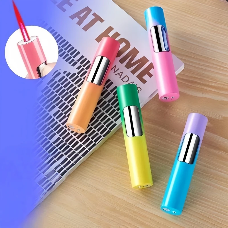 

Pen Shaped Butane Inflatable Lighter Metal Windproof Portable Cigarette Lighter, Small Tool for Men and Women Smoking Gifts