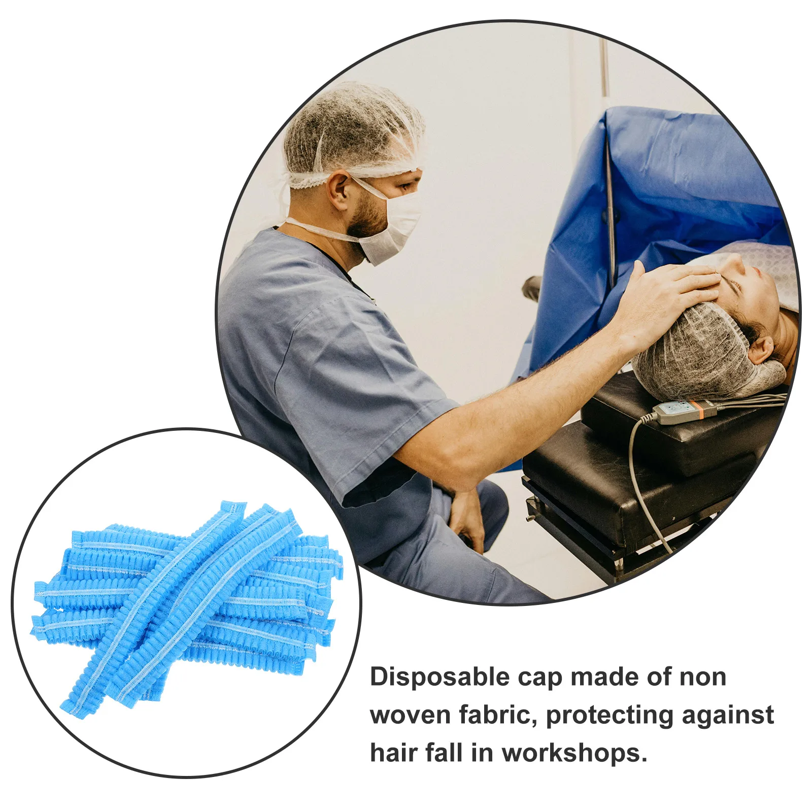 

Hair Nets Cover Caps Disposable for Cooking Mesh Hairnets Food Service Non-woven Has