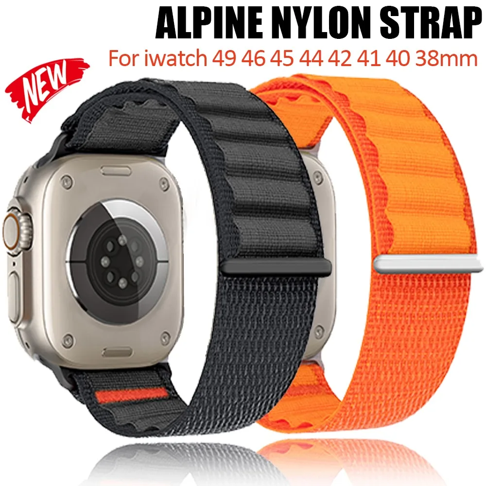 

For Apple Watch Ultra 49mm 46mm 45mm 44mm 38 40 41mm Alpine Nylon Velcro Strap iWatch Series 10 9 8 7 SE 6 5 4 3 2 Strap