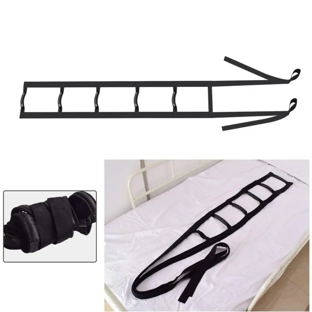 Adjustable Elderly Sit Up Rope with 3/4/6 Handle Padded Bed Ladder Assist Strap Hand Grip Helper Get Up Assist Belt