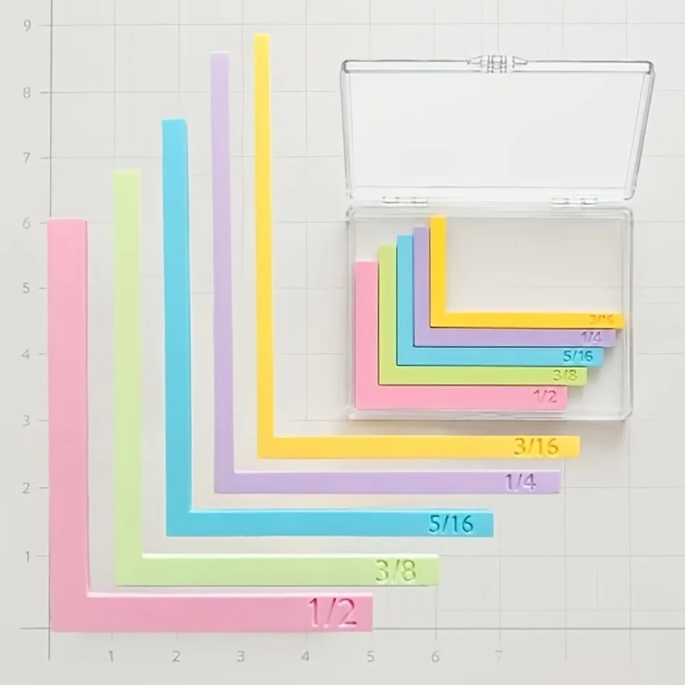 5/7pcs Multi-size Paper Crafting Alignment Guides Precision Layering Matting Spacers Paper Positioning Rulers Set Size Tabs