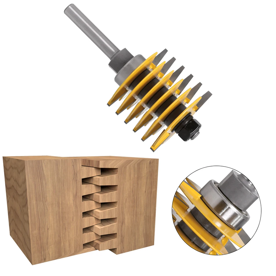 1pc 8mm Shank12mm shank Brand New 2 Teeth Adjustable Finger Joint Router Bit Tenon Cutter Industrial Grade for Wood Tool