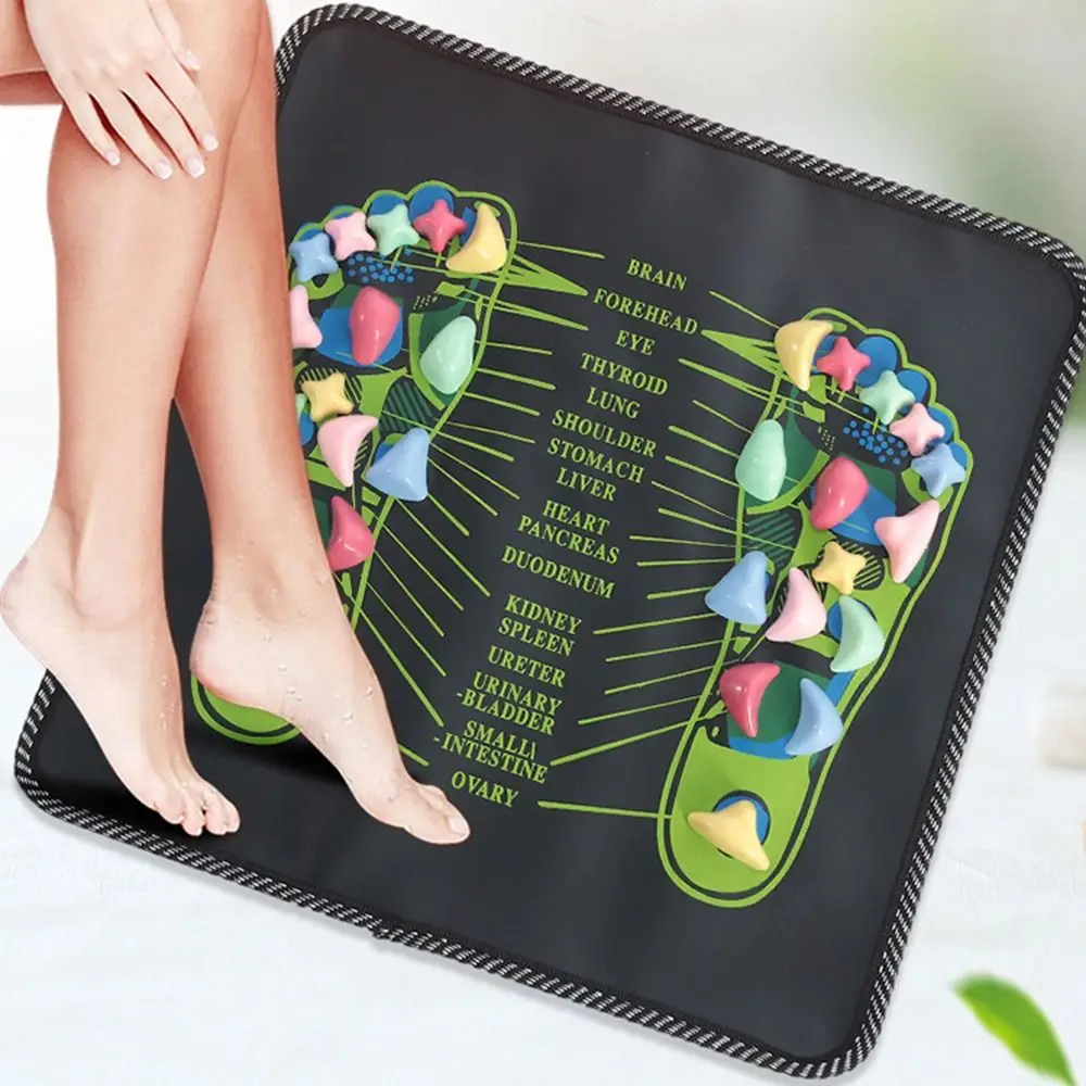 

Pebble Road Foot Massage Mat Square Relaxation Acupressure Mat Detachable Stone Random Stone Colors Walking Toe Plate Massager