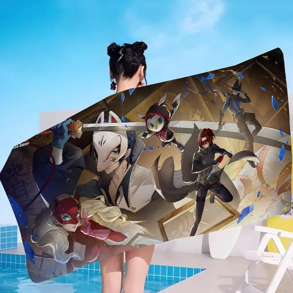 Hot Video P-Persona 5 Gaming Beach Towel Colorful Bath Towels for Girl Microfiber Quick Dry Custom Sand Free Beach Spa Gym Pool