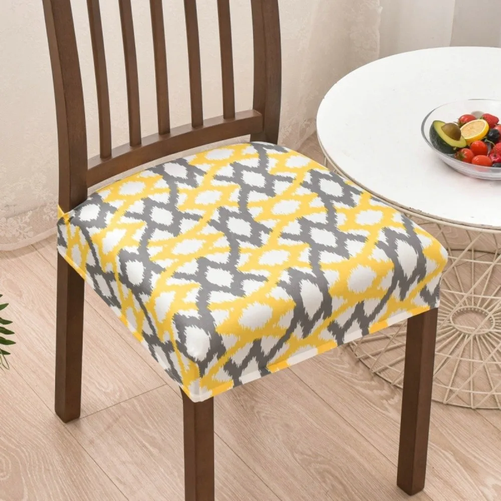 Soft Printed Design Stretch Chair Cover Square Elastic Bottom Chair Slipcover Removable Chair Cushion Cover Dining Room