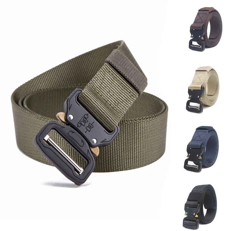 

Heavy Duty Tactical Belt Adjustable Military Gear Combat Training Waistband 125cm Men Hunting Airsoft Sport Strap