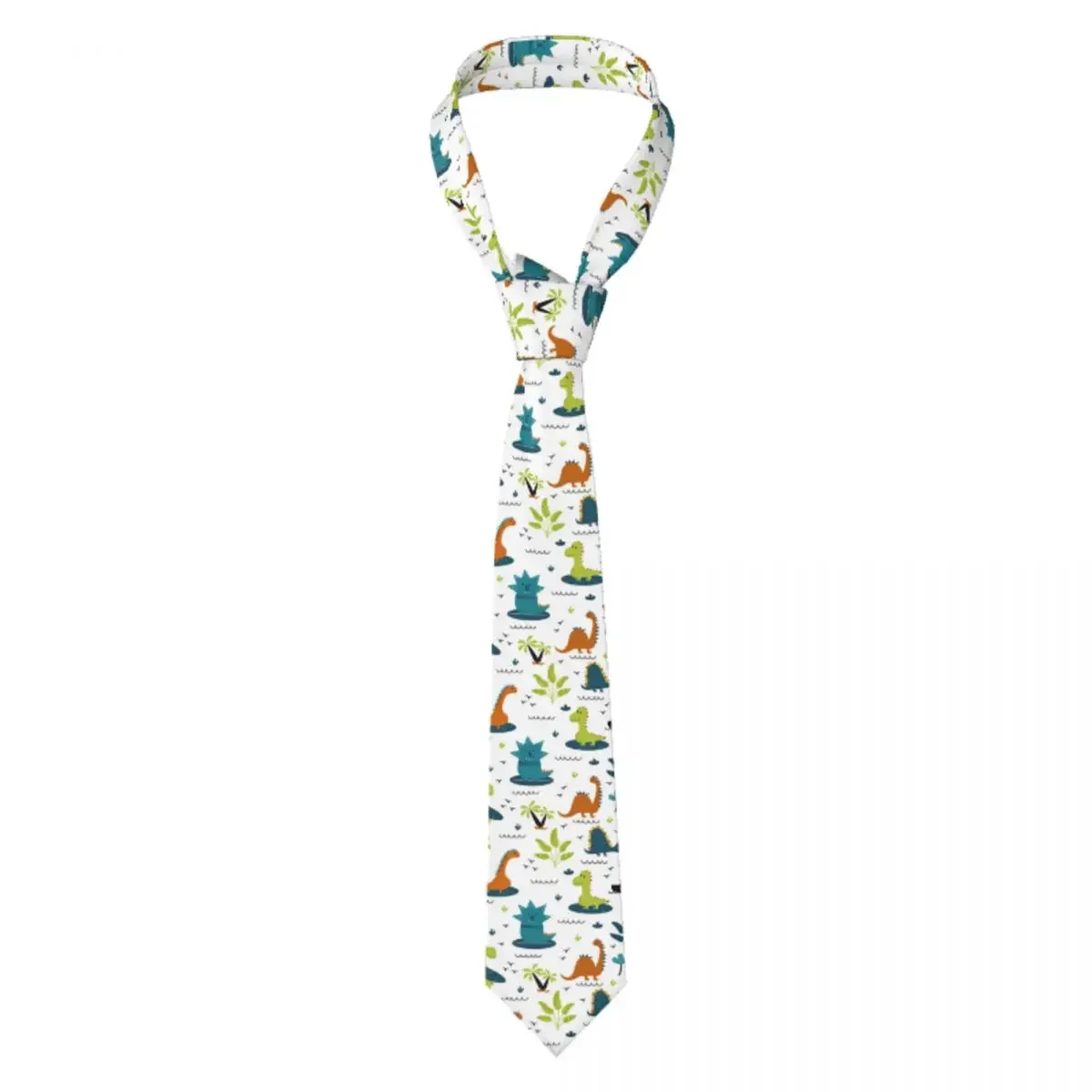 

Mens Tie Slim Skinny Dinosaur Cute Kids Pattern Necktie Fashion Free Style for Party Wedding