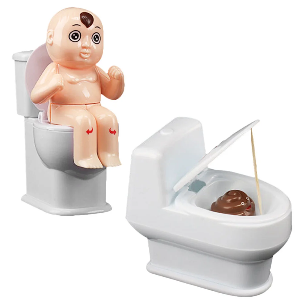 

2 Pcs Squirting Toilet Plaything Children Kids Toys Props Mini Closestool Prank Spray Plastic Office Boy