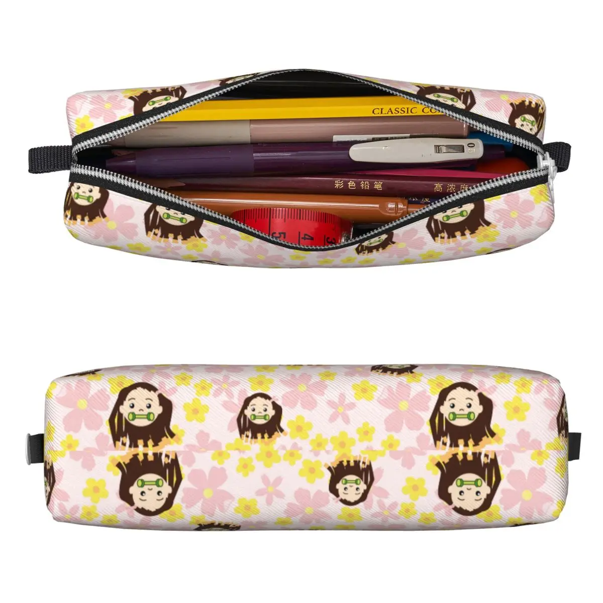 Nezuko Pencil Case Demoned Slayered Pen Bags Girl Boy Big Capacity Students School Zipper Pencil Box