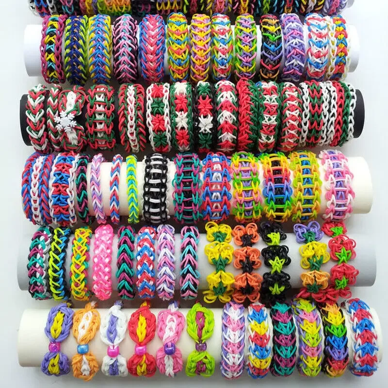 600 SZTUK Gumek do Bransoletek Rainbow Mega Refill, Upominki na Przyjęcia, Rękodzieło, Zabawki DIY dla Dziewczynek