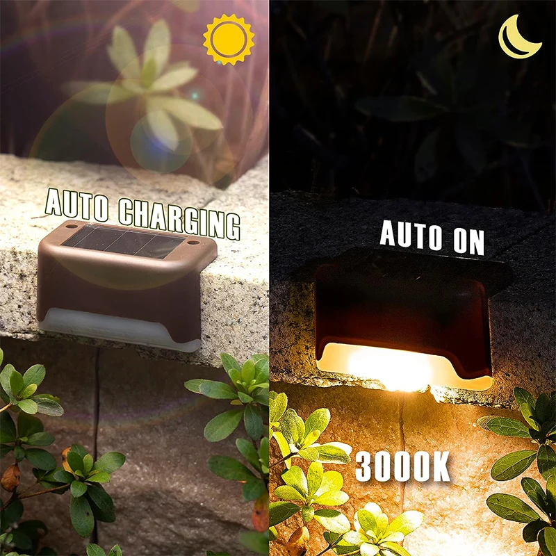 Solární krok světel vodotěsný LED světel solární paluba světel ohrada runout světel outdoorové paths patio ráhno schody schody & ploty