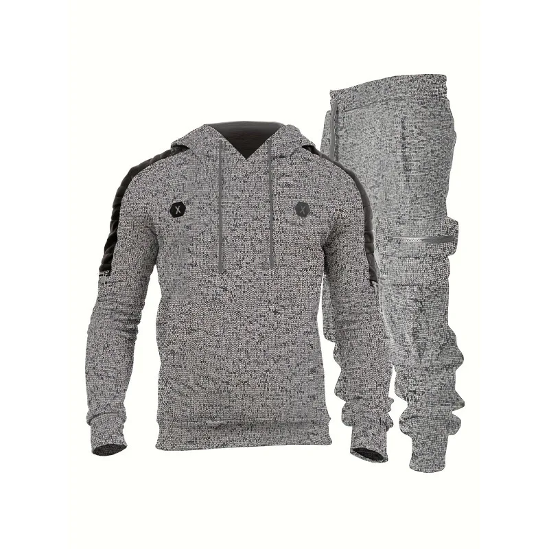 

Hoodie and Pants 2 pcs Sportswear Set Men's Tracksuit Long Sleeve Autumn Winter Casual Outfit Workout Clothing Streetwear