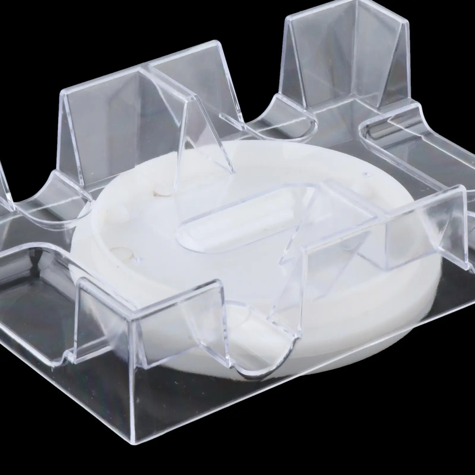 Clear Plastic Revolving Rotating Canasta Playing Card Tray Playing Cards for Party and Game view 2