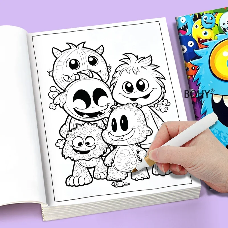 1 Monster Themed Adult Decompression and Coloring Book 24 Pages of Theme Drafts Like Multi Eyed Monsters/fantasy Alien Creatures